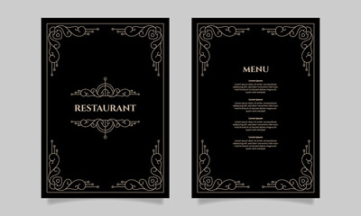 Luxury vintage restaurant food menu card template. - Vector.
