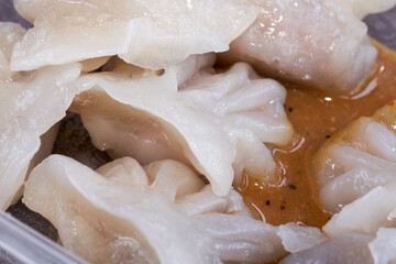 China Guangxi traditional cuisine, crystal clear rice dumplings close-up