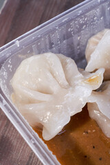 China Guangxi traditional cuisine, crystal clear rice dumplings close-up