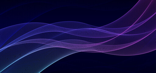 Abstract blue background with purple dynamic wave. Vector background and editable. Abstract blue wave background
