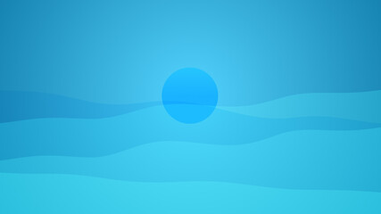 Sun And Sea Blue Color Wave Background. Clean Blue Color Wave Abstract Background. abstract minimal geometric lines Wave motion background