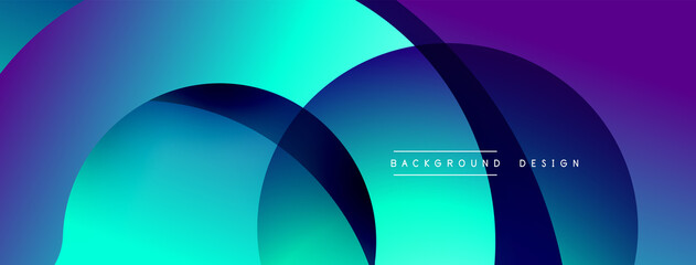 Fototapeta premium Abstract overlapping lines and circles geometric background with gradient colors