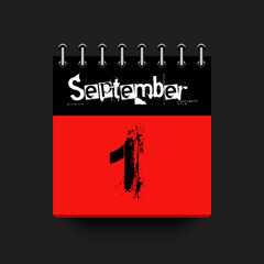 September 1. Calendar icon. Holidays in September