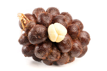  snake skin fruit or Salak  isolated on white background. 