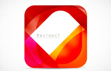 Minimal background. Abstract square shape with round corners created with wavy forms. Vector Illustration For Wallpaper, Banner, Background, Landing Page