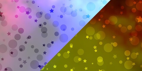 Vector background with circles, stars.