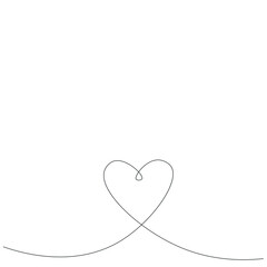 Heart line drawing vector illustration