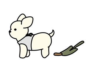 犬の糞の後始末。犬の散歩のマナー。