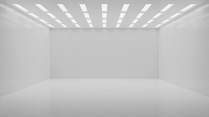 White clean empty architecture interior space room studio background wall display products...