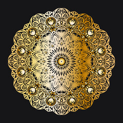 Luxury ornamental mandala islamic decoration floral gold