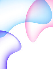 Trendy realistic pattern with holographic 3d shape on blue background. Fluid shape background. Rainbow background. Fluid holographic pattern. Vector illustration