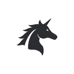 Unicorn head icon design illustration template