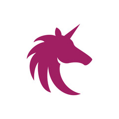 Unicorn head icon design illustration template