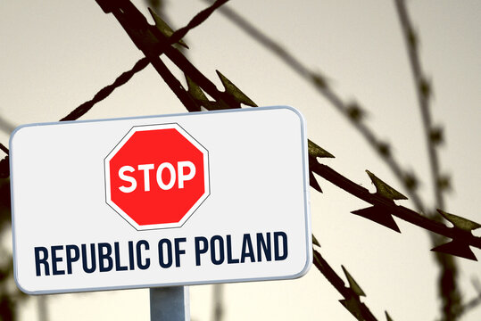 Stacheldraht und die Grenze von Polen