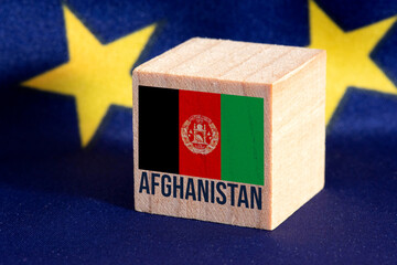 Flaggen von Afghanistan und der Europäischen Union