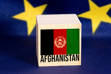 Flaggen von Afghanistan und der Europäischen Union