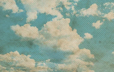 Schilderijen op glas retro sky pattern on old paper © vlntn