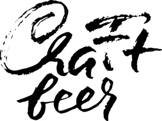 Craft beer. Modern dry brush lettering. Vector illustration.