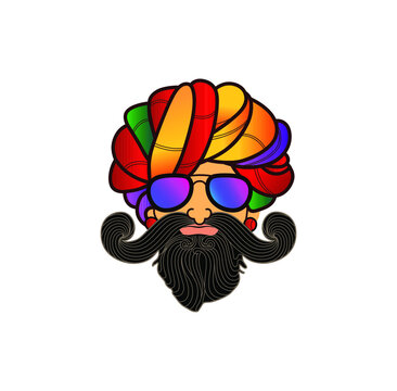 Maharaja turban logo designed by paul rand on Craiyon