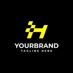 Obraz premium The letter H logo for your company identity. Racing logo design concept template