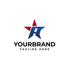 Obraz premium Letter A logo, star symbol, fits your company. star logo design concept template