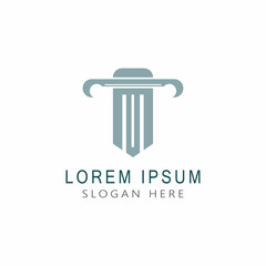Ancient Pillar Columns Greek Rome Athens Historical Building logo design