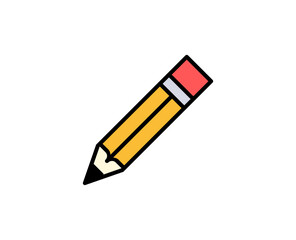 Pencil line icon. High quality outline symbol for web design or mobile app. Thin line sign for design logo. Color outline pictogram on white background