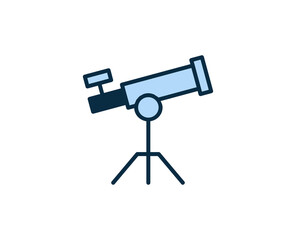 Telescope line icon. High quality outline symbol for web design or mobile app. Thin line sign for design logo. Color outline pictogram on white background