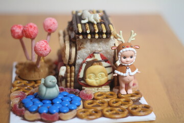 미니어쳐, 집, 쿠키, 초콜릿