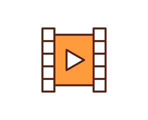 Multimedia flat icon. Thin line signs for design logo, visit card, etc. Single high-quality outline symbol for web design or mobile app. Siign outline pictogram.