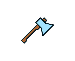 Axe line icon. Vector symbol in trendy flat style on white background. Travel sing for design.