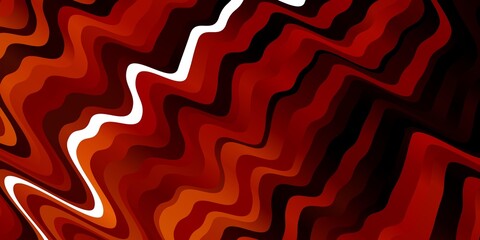 Dark Orange vector background with wry lines.