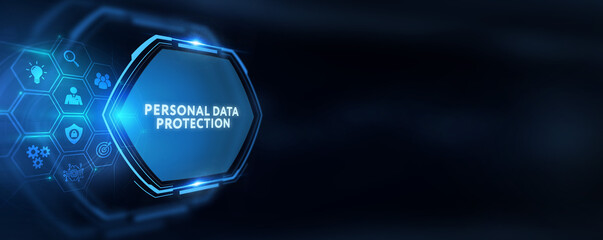 Naklejka premium Cyber security data protection business technology privacy concept. Personal data protection