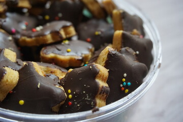 Indonesian traditional cookies with a natural background