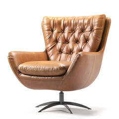 Wells leather siwel armchair