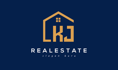 KJ letters real estate construction logo vector	