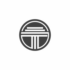 Ancient Pillar Columns Greek Rome Athens Historical Building logo design