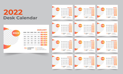 2022 Desk Calendar design template