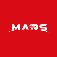 Planet Mars text, company logo design. © Vector Ace