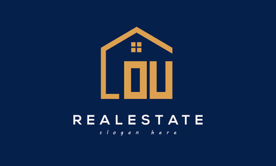 OU letters real estate construction logo vector	