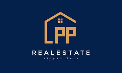 PP letters real estate construction logo vector	