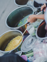 Sweet mung bean with coconut milk cream is delicious Dessert.