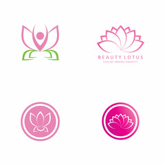 Beauty Vector lotus flowers design logo Template icon