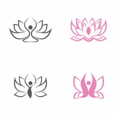 Beauty Vector lotus flowers design logo Template icon