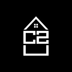 CZU letter logo design on black background. CZU creative initials letter logo concept. CZU letter design.  - obrazy, fototapety, plakaty