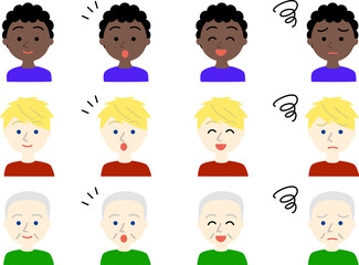 外国人男性表情セット