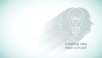 
Human head Light bulb two heads ,Outline logo,creating new ideas concept.