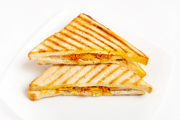 sandwich with cheese  on the white