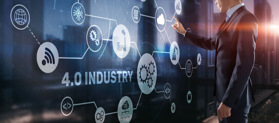 Industry 4.0 - The Fourth Industrial Revolution. Business Technology concept