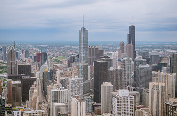Fototapeta na wymiar The Skyscrapers of Chicago - aerial view - travel photography